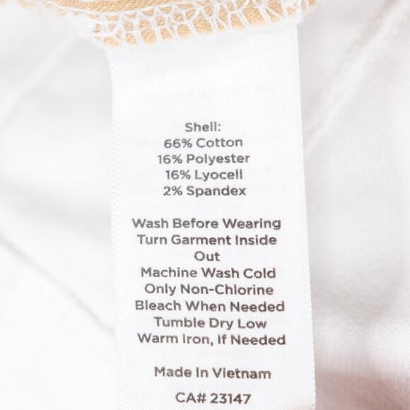 TALBOTS Sailor Jeans Cropped Button Front Stretch Cotton Pants White Womens 12 - Picture 9 of 9